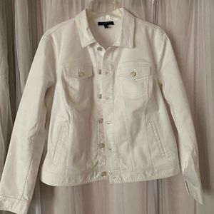 Talbots White Denim Jacket EUC